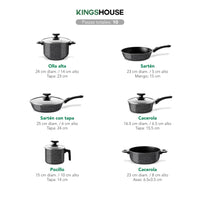 Thumbnail for Set de Ollas, Sartenes y Hervidor de Acero de Carbono