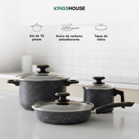 Thumbnail for Set de Ollas, Sartenes y Hervidor de Acero de Carbono