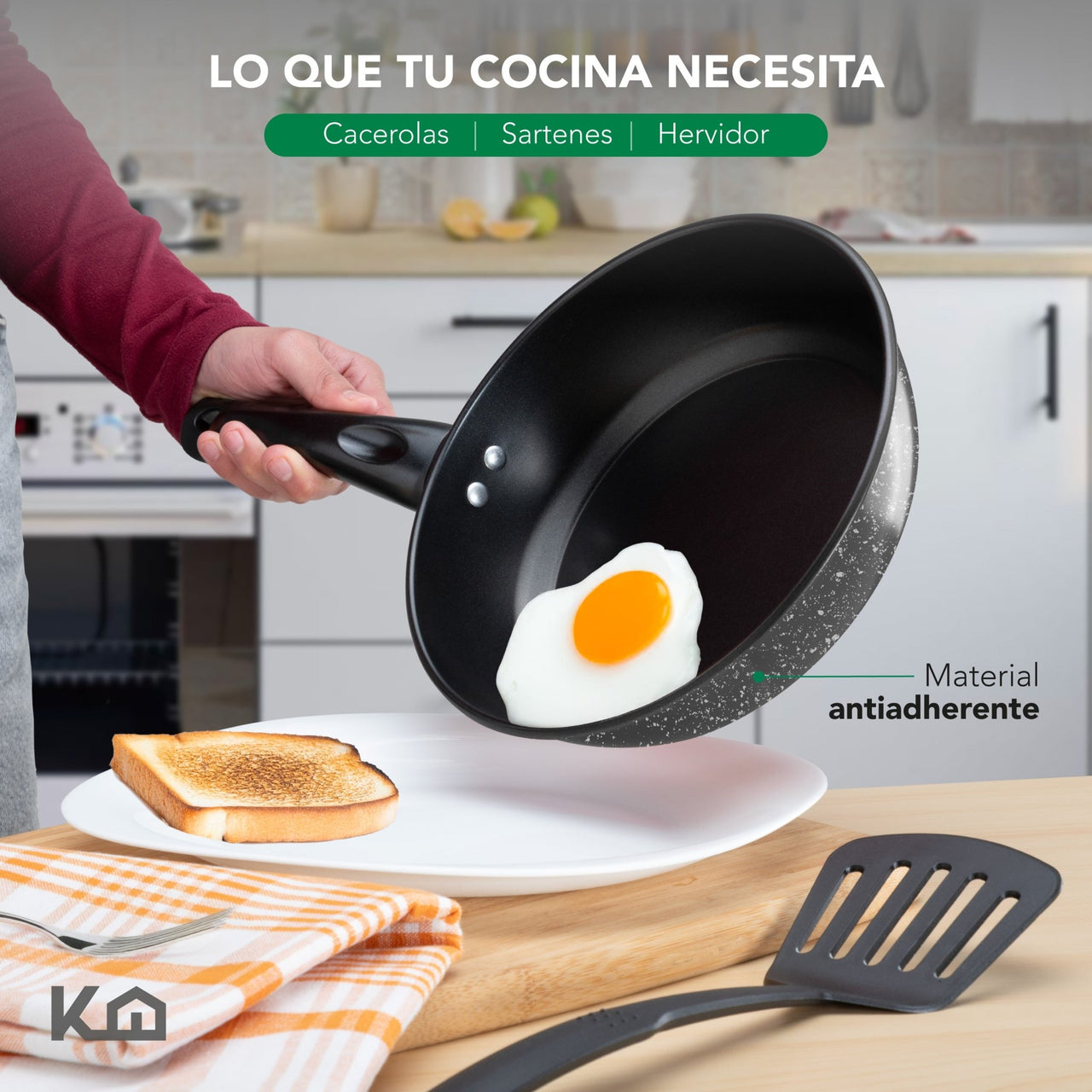 Set de Ollas, Sartenes y Hervidor de Acero de Carbono