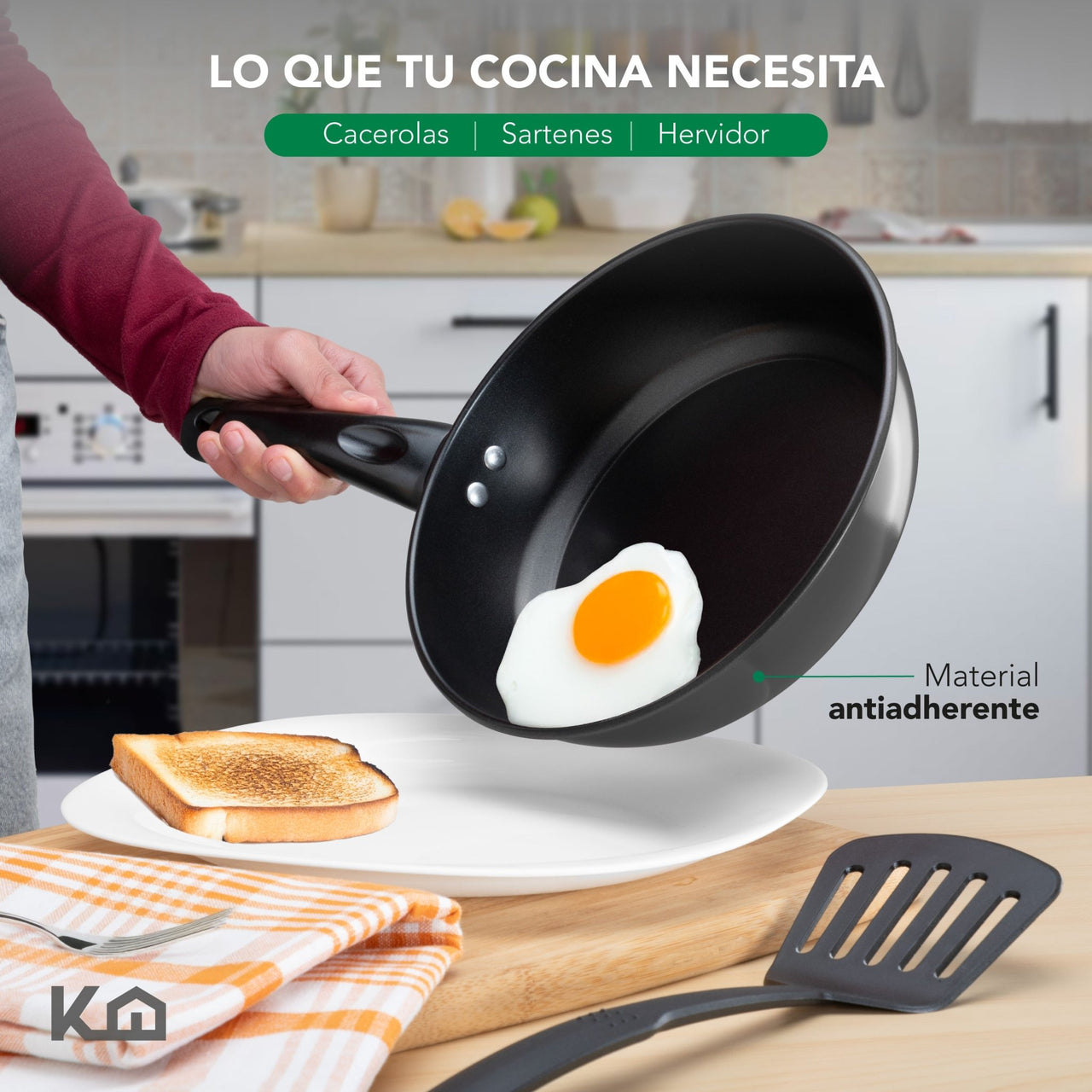 Set de Ollas, Sartenes y Hervidor de Acero de Carbono