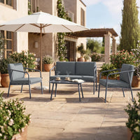 Thumbnail for Sala Exterior Jardín Terraza 4 Piezas Mesa De Vidrio
