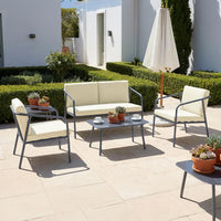 Thumbnail for Sala Exterior Jardín Terraza 4 Piezas Mesa De Vidrio