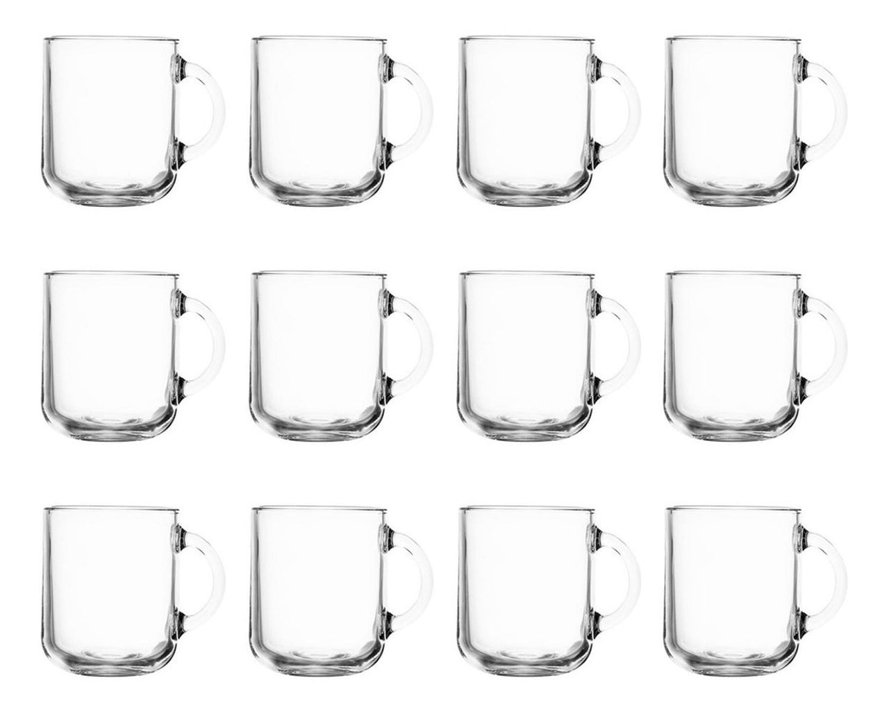 Set Tazas Grandes Tarros San Miguel Vidrio 12 Pzs Cafe Crisa