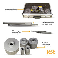 Thumbnail for Sierra Copa SDS de Carburo Para Concreto Juego 9 Pcs 10-100 mm Kingsman