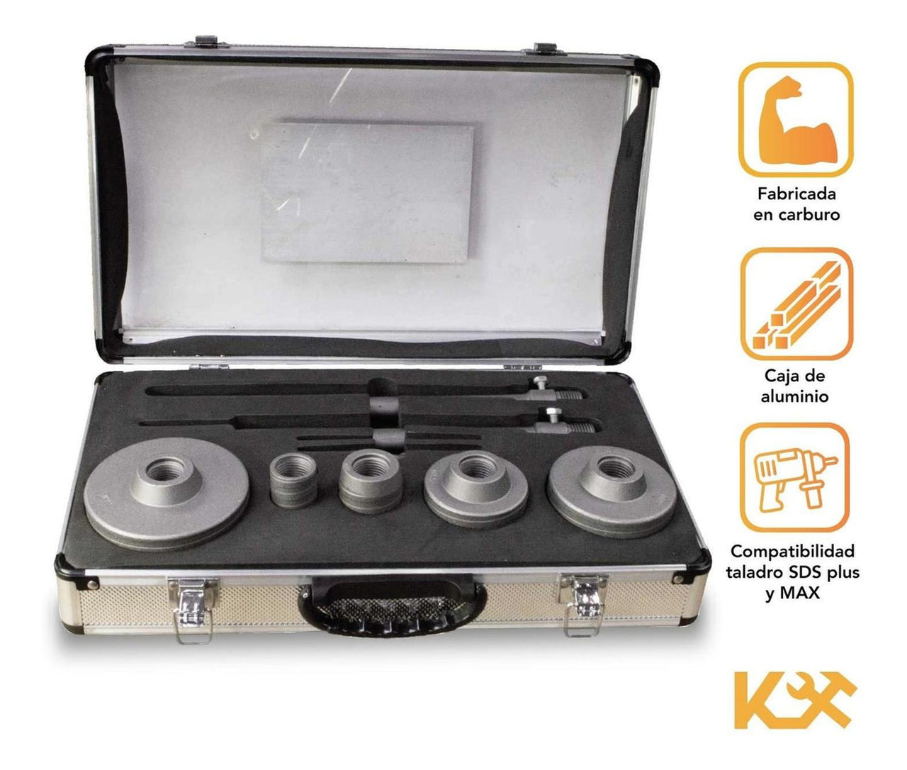 Sierra Copa SDS de Carburo Para Concreto Juego 9 Pcs 10-100 mm Kingsman
