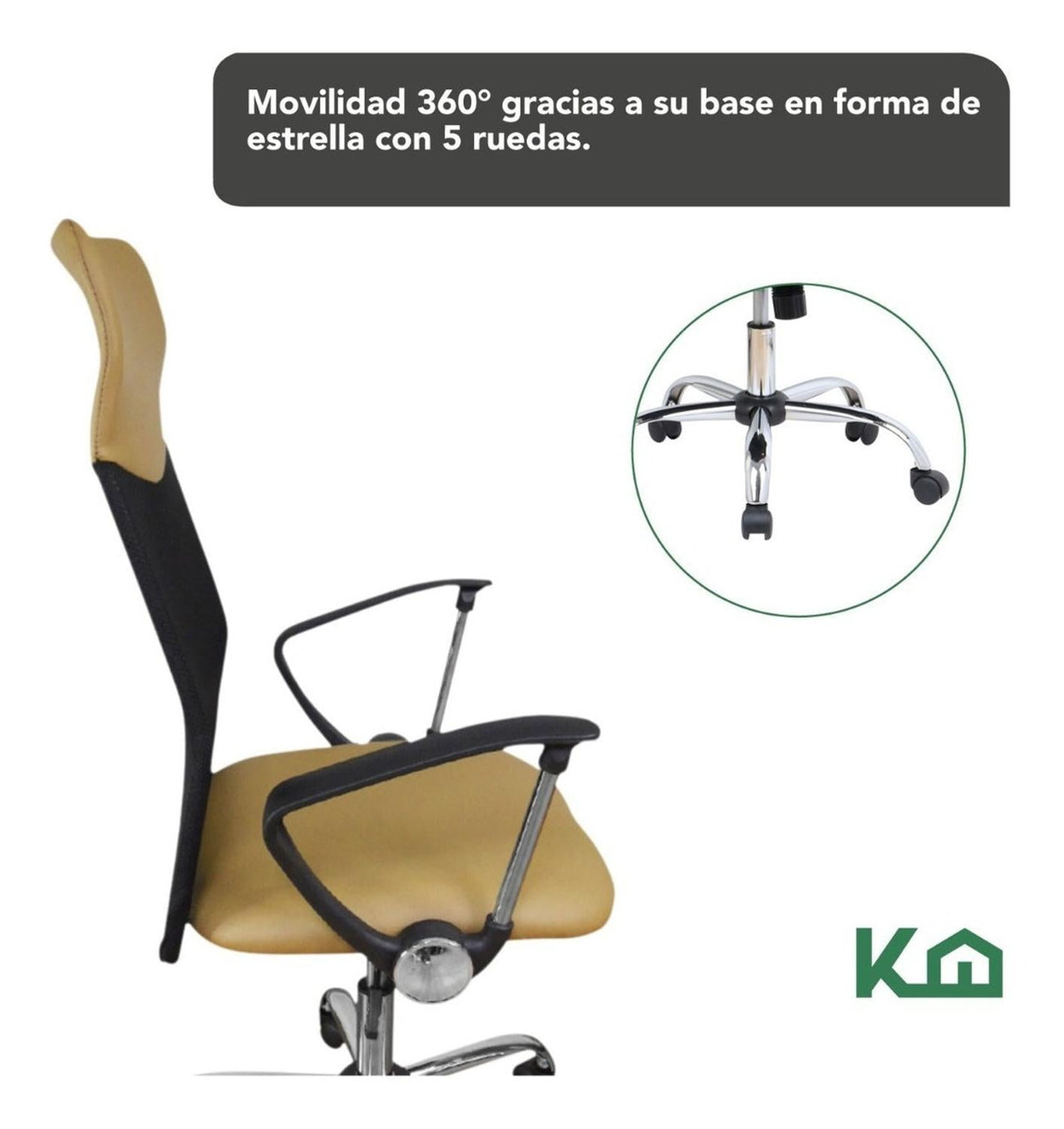 Silla De Oficina Ejecutiva Ergonomica Piel Sintetica Mesch