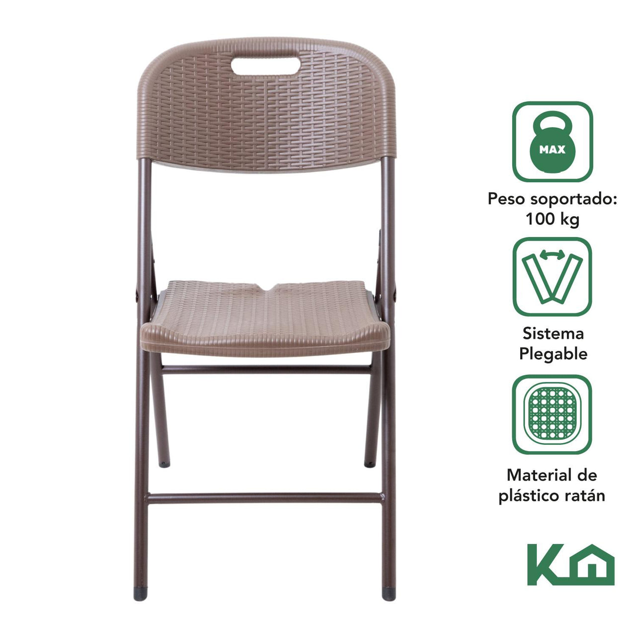 Silla Plegable Plastico Ratan Fiesta Evento Jardin Hogar