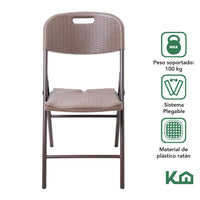 Thumbnail for Silla Plegable Plastico Ratan Fiesta Evento Jardin Hogar