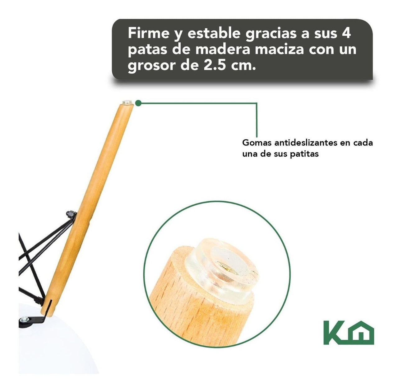 Silla Tipo Eames Tulip Madera Moderna Comedor Restaurante