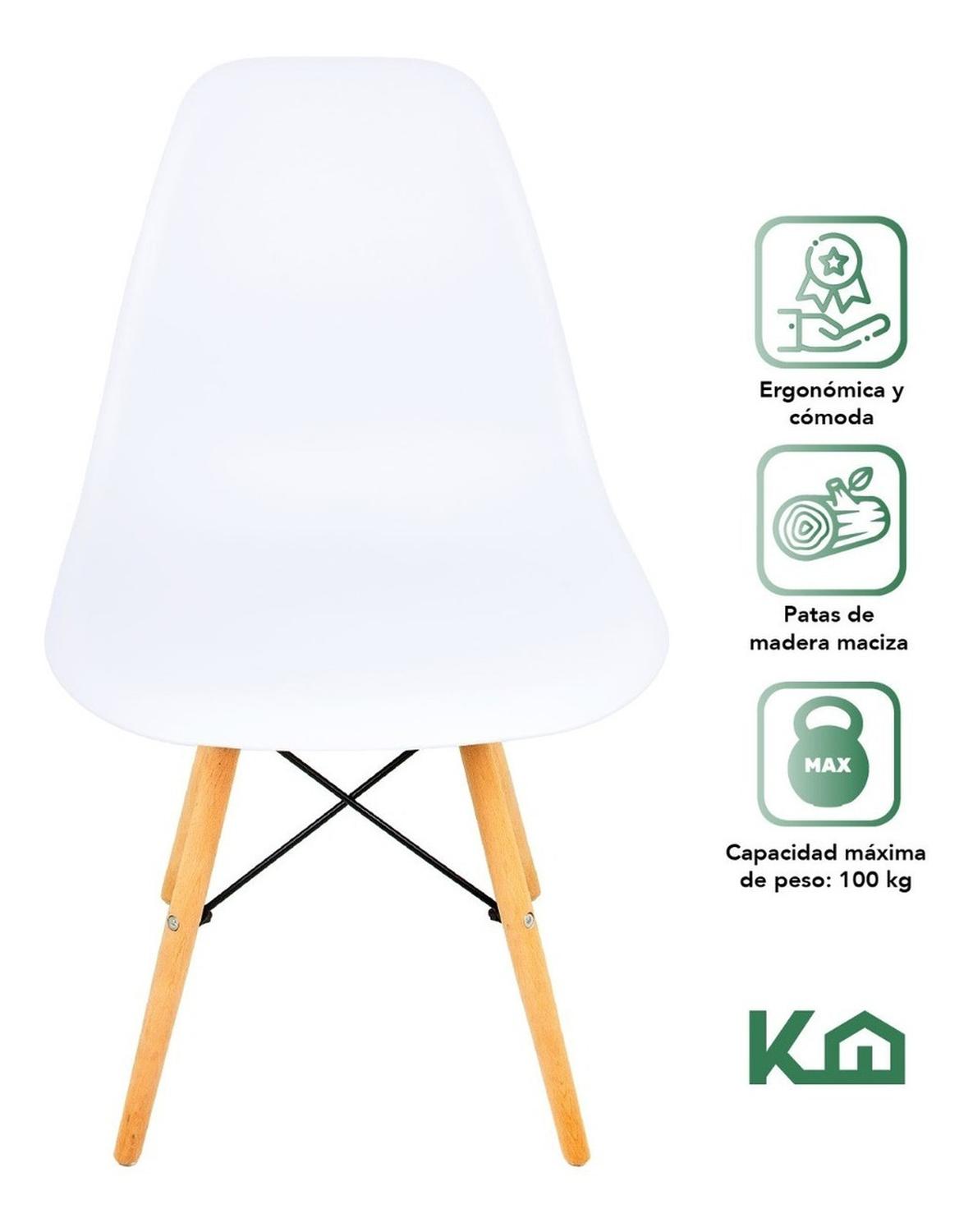 Silla Tipo Eames Tulip Madera Moderna Comedor Restaurante