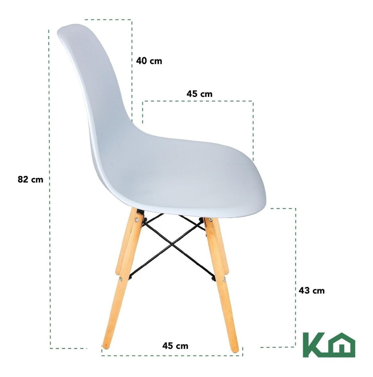 Silla Tipo Eames Tulip Madera Moderna Comedor Restaurante