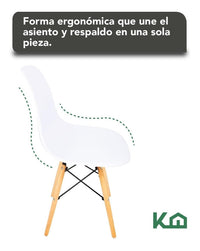 Thumbnail for Silla Tipo Eames Tulip Madera Moderna Comedor Restaurante