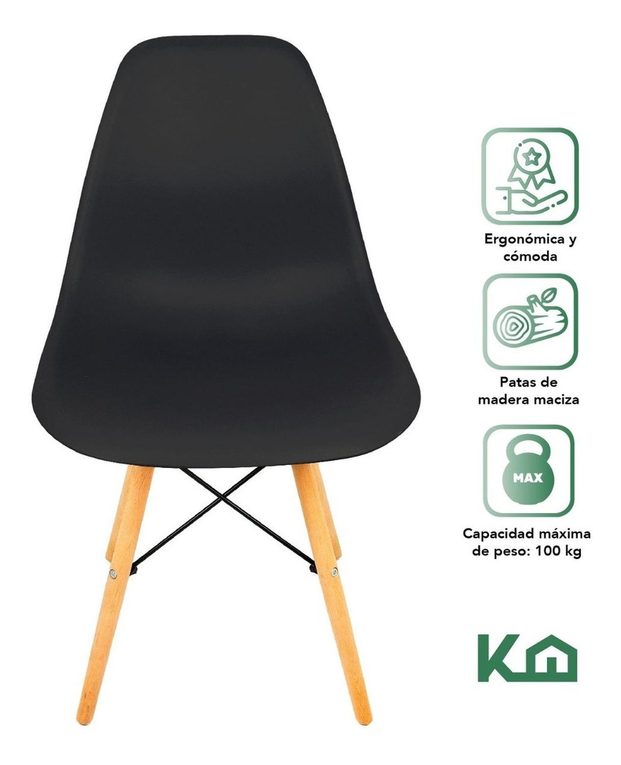 Silla Tipo Eames Tulip Madera Moderna Comedor Restaurante