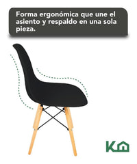 Thumbnail for Silla Tipo Eames Tulip Madera Moderna Comedor Restaurante