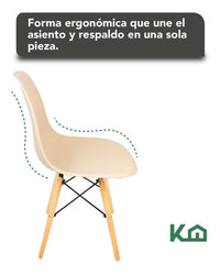 Thumbnail for Silla Tipo Eames Tulip Madera Moderna Comedor Restaurante