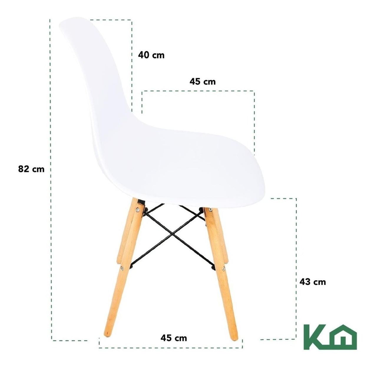 Silla Tipo Eames Tulip Madera Moderna Comedor Restaurante