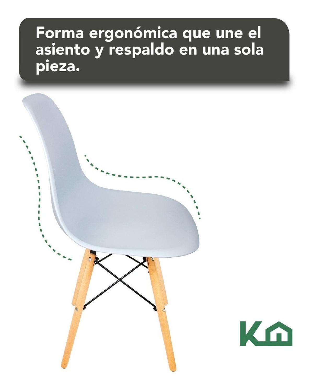 Silla Tipo Eames Tulip Madera Moderna Comedor Restaurante