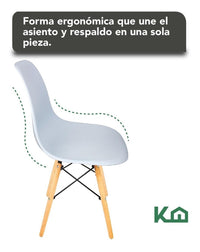 Thumbnail for Silla Tipo Eames Tulip Madera Moderna Comedor Restaurante