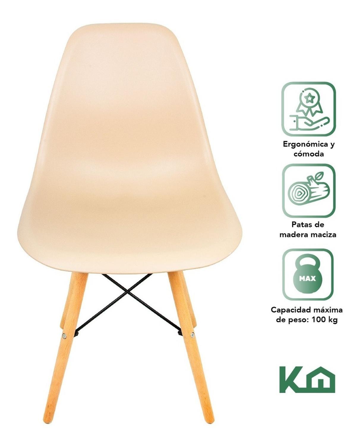 Silla Tipo Eames Tulip Madera Moderna Comedor Restaurante