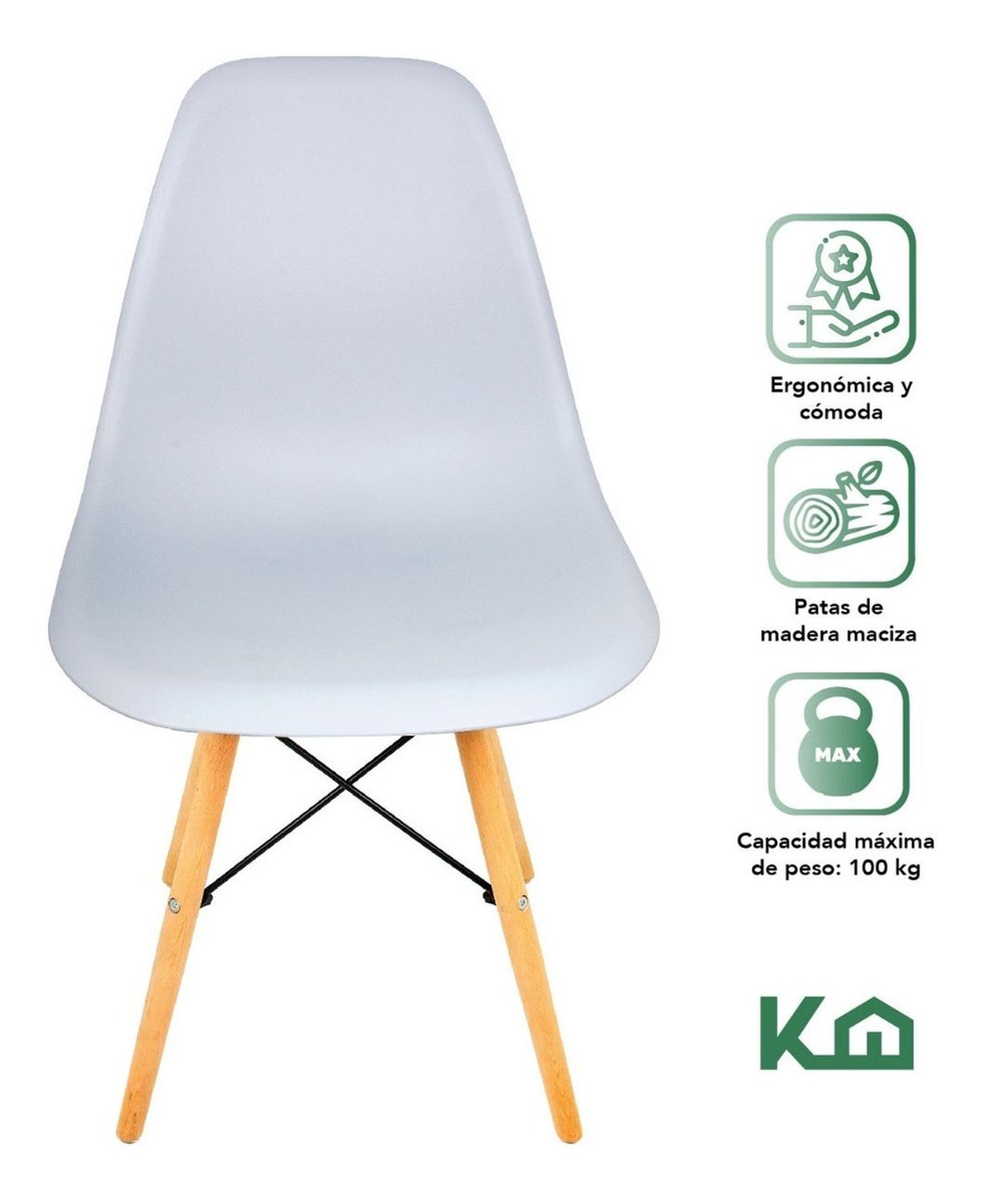 Silla Tipo Eames Tulip Madera Moderna Comedor Restaurante