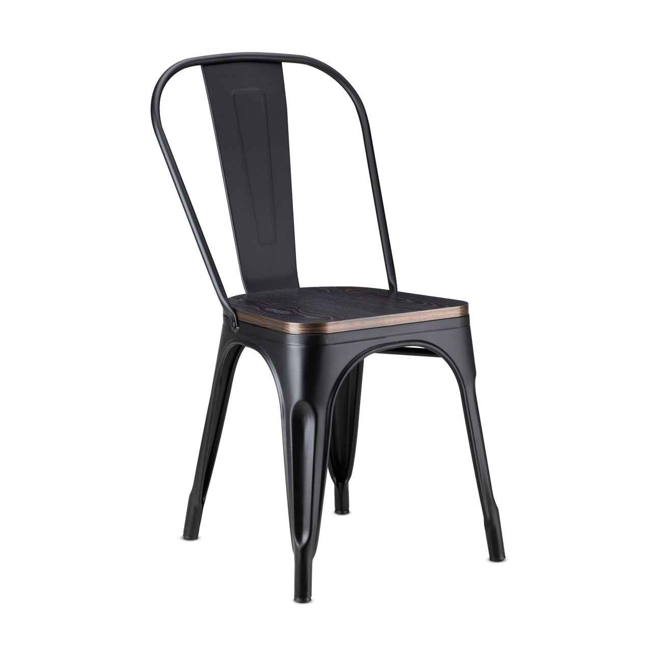 Silla Tolix Metal Asiento Madera Vintage Restaurante Moderna