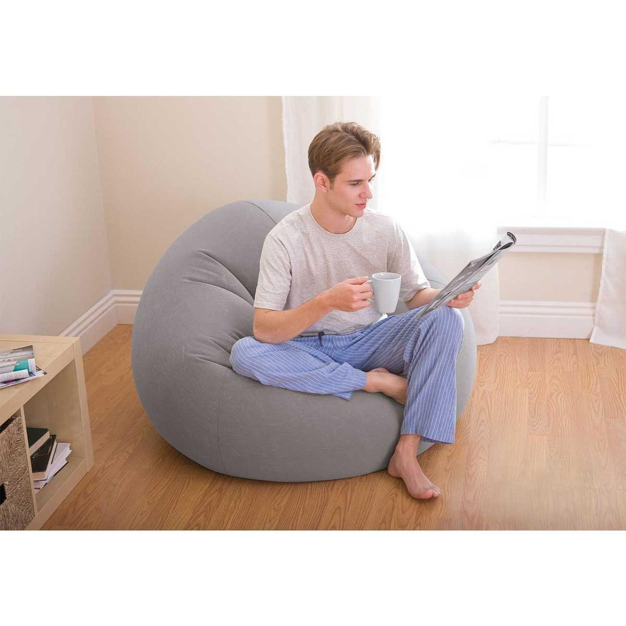 Sillon Inflable Beanless Gris Extra Suave 68579NP Intex