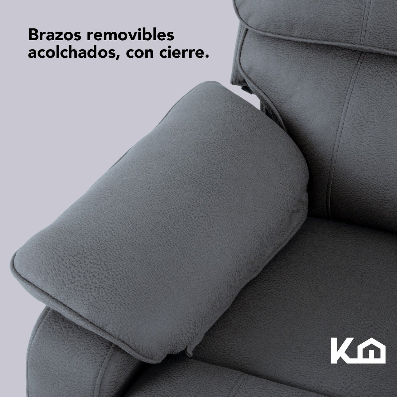 Sillón Reclinable De Tela Reposet Manual Individual
