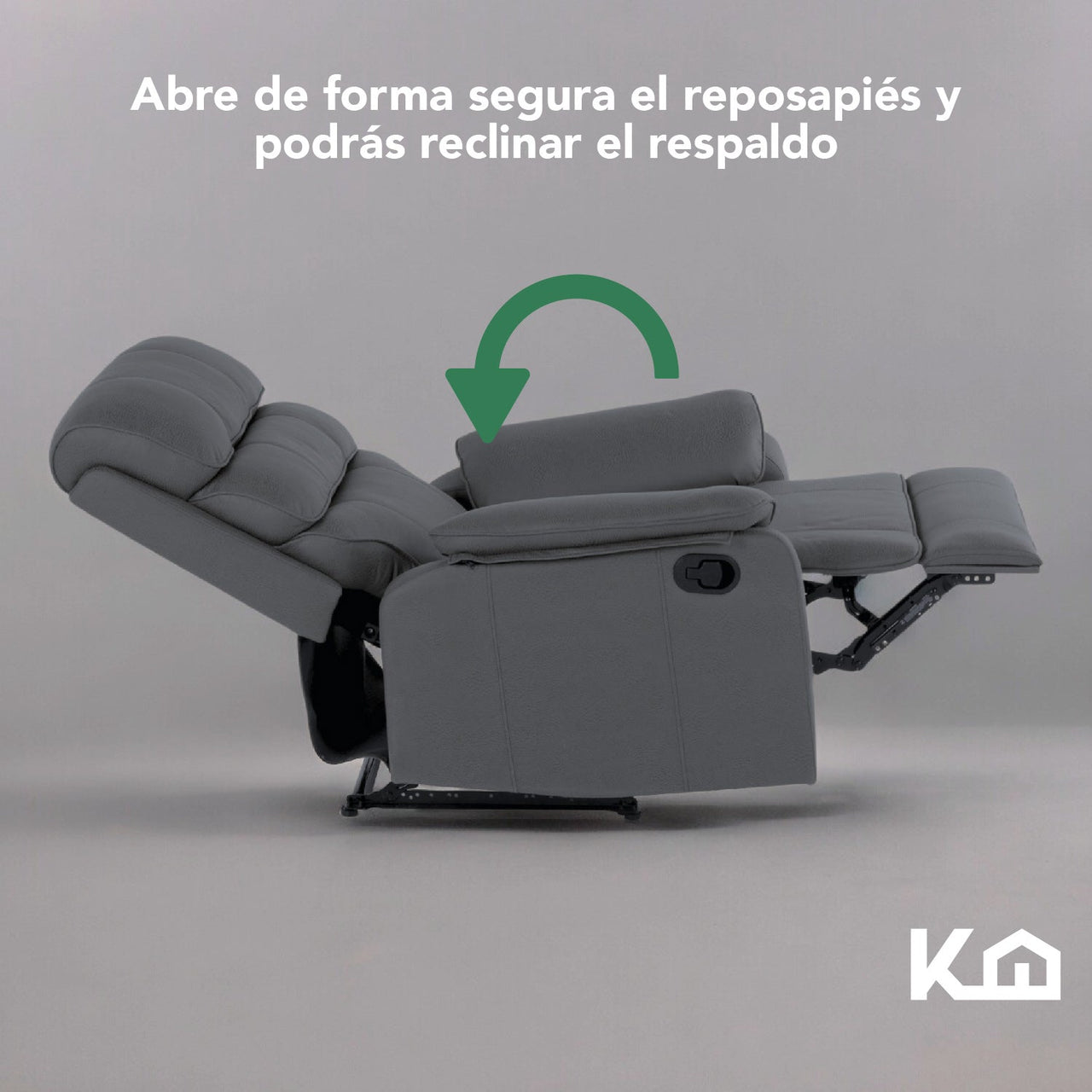 Sillón Reclinable De Tela Reposet Manual Individual