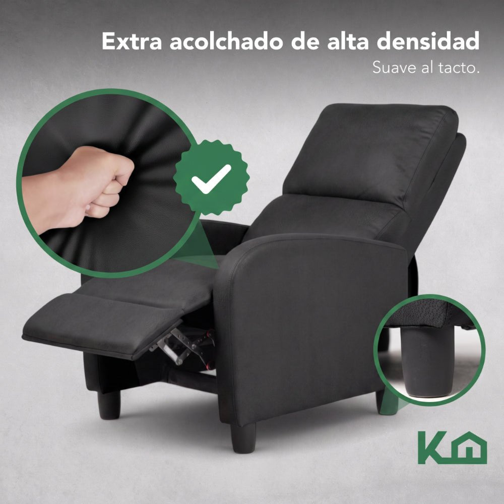 Sillon Reclinable Reposet Sofa Individual Tela Moderno Sala