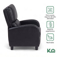 Thumbnail for Sillon Reclinable Reposet Sofa Individual Tela Moderno Sala