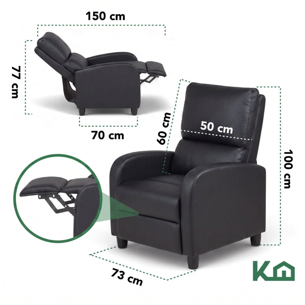 Sillon Reclinable Reposet Sofa Individual Tela Moderno Sala
