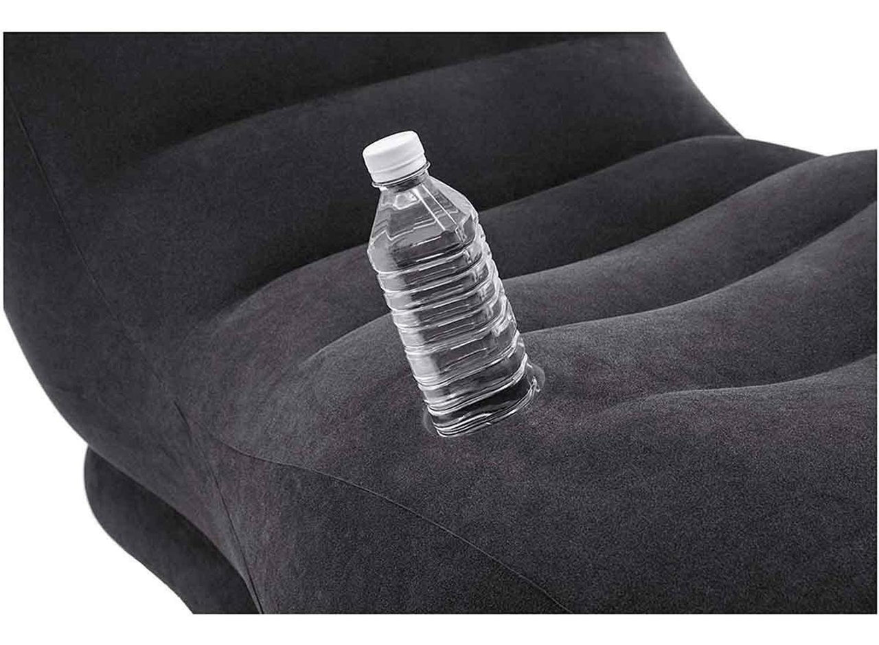 Sillon Silla Inflable Curvo Chaise Loung Negro Hogar Intex