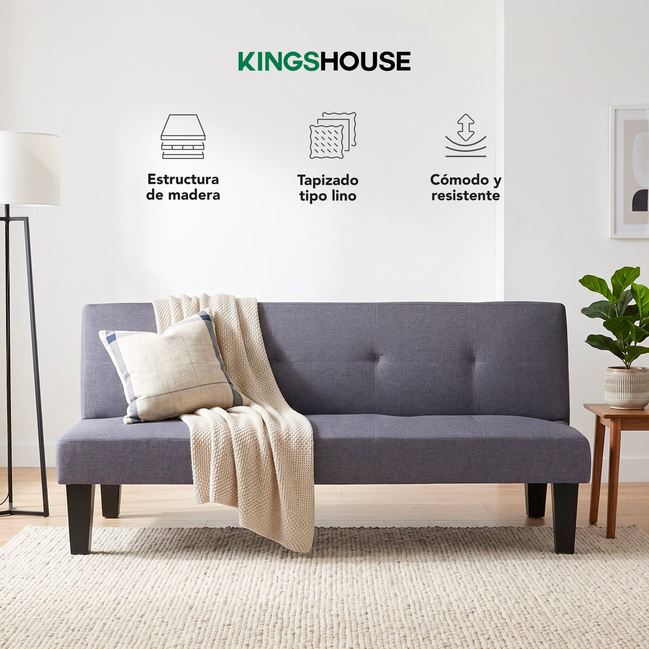 Sofá Cama Individual Reclinable Plegable de 3 Plazas