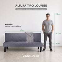 Thumbnail for Sofá Cama Individual Reclinable Plegable de 3 Plazas