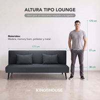 Thumbnail for Sofá Cama Individual Reclinable Plegable de 3 Posiciones