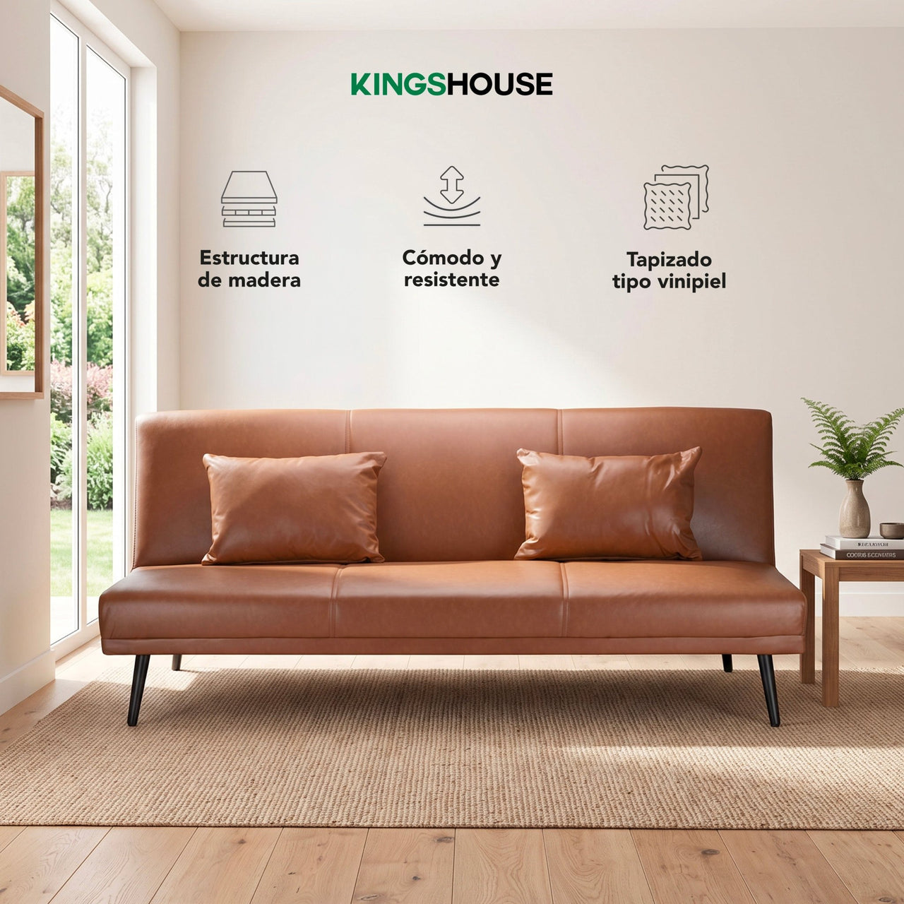 Sofá Cama Individual Reclinable Plegable de 3 Posiciones