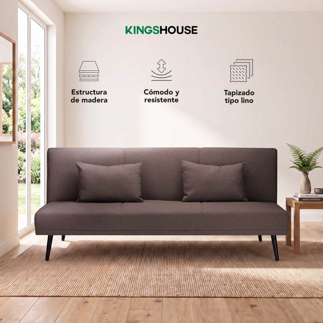 Sofá Cama Individual Reclinable Plegable de 3 Posiciones