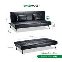 Thumbnail for Sofá Cama Individual Reclinable Plegable de 3 Posiciones