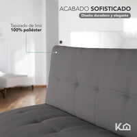 Thumbnail for Sofá Cama Mia Individual Plegable y Reclinable Tapizado Lino
