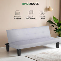 Thumbnail for Sofá Cama Mia Individual Plegable y Reclinable Tapizado Lino