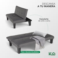 Thumbnail for Sofá Cama Mia Individual Plegable y Reclinable Tapizado Lino