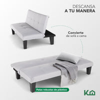 Thumbnail for Sofá Cama Mia Individual Plegable y Reclinable Tapizado Lino