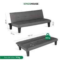 Thumbnail for Sofá Cama Mia Individual Plegable y Reclinable Tapizado Lino