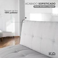 Thumbnail for Sofá Cama Mia Individual Plegable y Reclinable Tapizado Lino