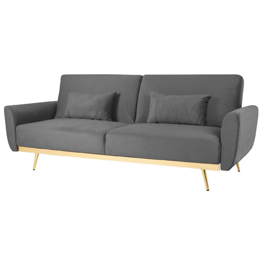 Sofá Cama Silla Sillón Plegable Sala Moderna Velvet + CojínSOFA - LEIA - GRI