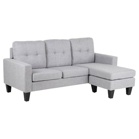 Sofá Sala Esquinera Izquierda Sillón Reversible MaderaSOFA - REVE3P - GRI