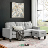 Thumbnail for Sofá Sala Esquinera Izquierda Sillón Reversible Madera