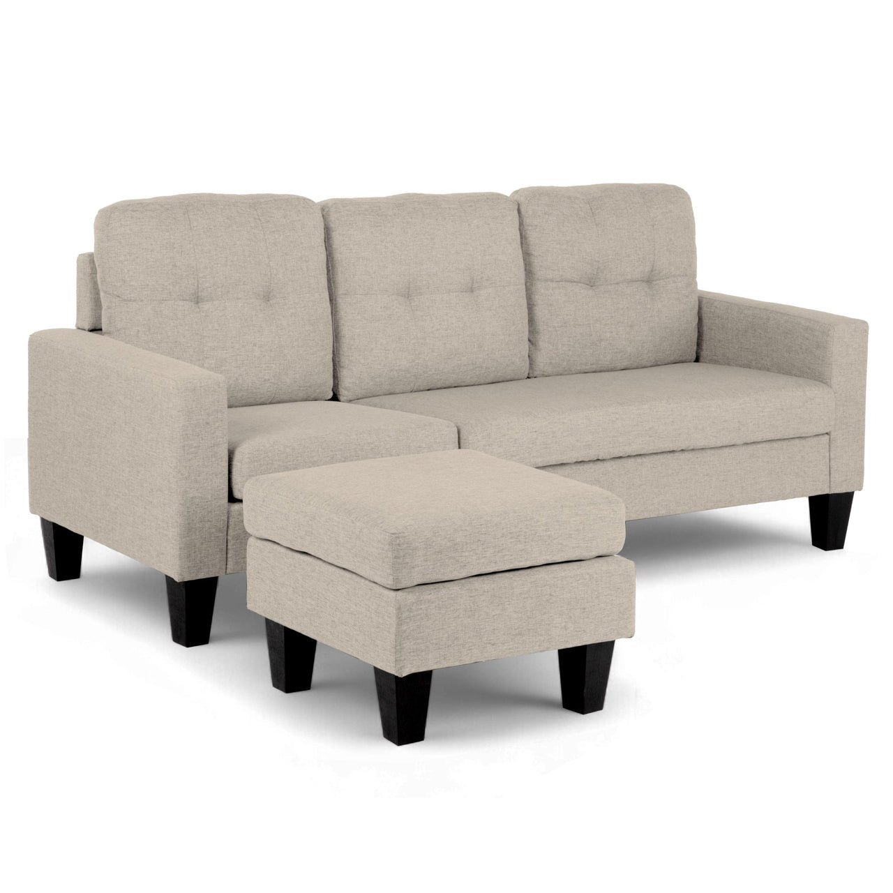 Sofá Sala Esquinera Izquierda Sillón Reversible Madera