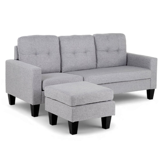 Sofá Sala Esquinera Izquierda Sillón Reversible MaderaSOFA-REVE3P-GRI