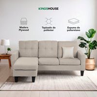 Thumbnail for Sofá Sala Esquinera Izquierda Sillón Reversible Madera